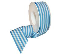 Morex Ribbon Striped Polyester Grosgrain Ribbon, Party Decorations, Gift Wrapping, Fun Patterns, 1-1/2" by 20 yd., Baby Blue