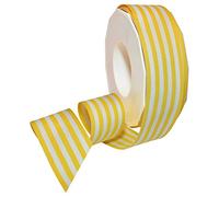 Morex Ribbon Striped Polyester Grosgrain Ribbon, Party Decorations, Gift Wrapping, Fun Patterns, 1-1/2" by 20 yd., Yellow