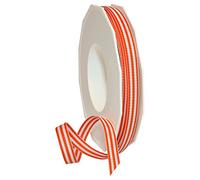 Morex Ribbon Striped Polyester Grosgrain Ribbon, Party Decorations, Gift Wrapping, Fun Patterns, 3/8" by 20 yd., Orange