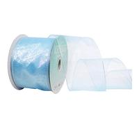 Morex Ribbon Wired 2-1/2-Inch Chiffon Ribbon with 20-Yard Spool, Light Blue