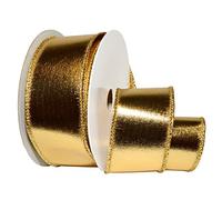 Morex Ribbon Wired Lamé, Gold, 1-1/2" x 10 yd