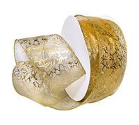 Morex Ribbon Wired Nylon Enchantment Ribbon, 2-1/2" x 50 yd, Gold/Gold