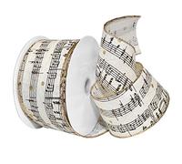 Morex Ribbon Wired Polyester Christmas/Holiday & Winter Themed Ribbon, 2.5" x 20 Yd, Melody (7715.60/20-815)