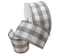 Morex Ribbon Wired Taffeta Cambridge Ribbon, 2.5 inch by 50 Yards, Gray, 7398.60/50-631