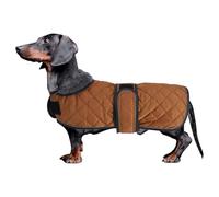Morezi Dachshund coat dog coats for dachshunds dachshund winter jacket with padded fleece outdoor dog clothes with adjustable bands - Brown - M