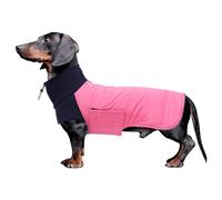 Morezi Dachshund dog coats sausage jacket fit for dachshunds corgi reversible dog winter coat padded cotton lining high collar dog suit in Autumn Winter - Pink - L