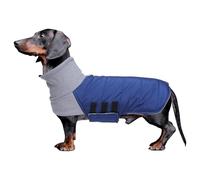 Morezi Dachshund dog coats sausage jacket fit for dachshunds corgi reversible dog winter coat padded cotton lining high collar dog suit in Autumn Winter Navy S