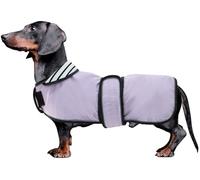 Morezi Dachshund raincoat corgi raincoat dogs waterproof fit for dachshunds weiner long back breeds with reflective stripe great coverage in autumn winter Purple M