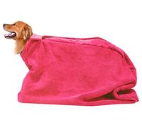 Morezi Dog Bathrobe Towel, Dry Fast Dog Bag, Microfibre Fast Drying Super Absorbent Pet Dog Cat Bath Robe Towel - Red - XSmall