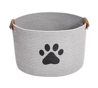 Morezi Dog toy bin pet cat toy box baskets in large suff storage - Perfect for collect toys, grooming stuff, closthing, diapers for Living Room, Playroom, Closet, Home - Gray