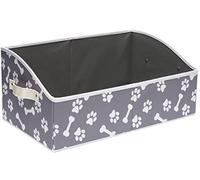 Morezi Dog toy box pet toy storage shallow baskets large perfect for living room area, playroom, closet, shelf gift basket home decoration Bone Paw