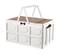 Morezi Outdoor dog toy box chew proof box storage in plastic foldable dog stuff organizer great for pet food organizing toys leashes clothing in outside beige