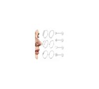 Morfetto 10Pcs 20G Nose Ring Stud Silver Hypoallergenic Helix Hoop Lip Ring 316L Surgical Steel Threadless Flat Back Earrings Studs Set Medusa Labret Cartilage Tragus Piercing Jewellery SUN-S20G