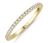 Morfetto 14K Gold Filled Ring 2MM Thin Wedding Rings Band CZ Simple Dainty Rings Gold Stackable Rings Thumb Rings Size 5