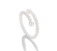 Morfetto 14K Gold Plated Adjustable Rings for Women Pearl& Cubic Zirconia | Hypoallergenic Cute Dainty Stacking Thumb Silver Rings Set Wedding Engagement Promise Ring Non Tarnish Waterproof Jewellery