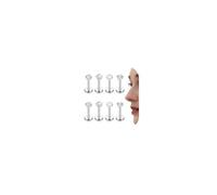 Morfetto 8Pcs 16G Helix Tragus Piercing Jewellery G23 Titanium Internally Threaded Labret Lip Studs Piercing CZ Nose Stud Helix Tragus Earrings Monroe Piercing Jewelry 6mm Silver