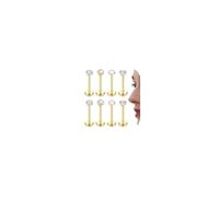 Morfetto 8Pcs 16G Helix Tragus Piercing Jewellery G23 Titanium Internally Threaded Labret Lip Studs Piercing CZ Nose Stud Helix Tragus Earrings Monroe Piercing Jewelry 6mm Golden