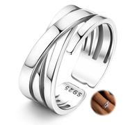 Morfetto 925 Sterling Silver Leaf Rings Adjustable Vintage Ring for Women Men Wrap Wide Statement Ring Open Stackable Thumb Open Rings