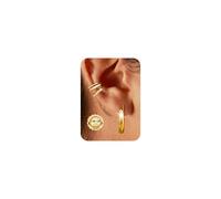 Morfetto Gold Ear Cuff No Piercing for Women - 3Pairs 14K Gold Plated Chunky Clip on Earrings Non Tarnish Fake Cartilage Helix Wrap Earring Stack Set Ear Cuffs Fake Conch Piercing Jewellery Tube