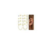 Morfetto Helix Piercing Jewellery 16G Surgical Steel Hypoallergenic Flat Back Earrings Set for Women Gold Silver Stud Hoop Rook Cartilage Conch Daith Tragus Ear Piercing Golden CZ