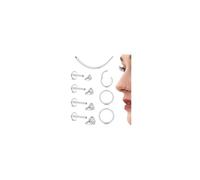 Morfetto Helix Piercing Jewellery Flat Back Earrings Stud Surgical Steel Internally Threaded Nose Ring Studs Hypoallergenic Helix Hoop Tragus Cartilage Conch Labret Piercing Jewellery 7pcs/Silver-16G