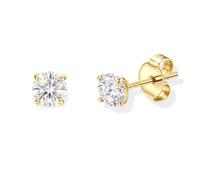 Morfetto Hypoallergenic Stud Earrings for Women Sterling Silver Earrings 14K Gold Plated Cute Earring Dainty Flower Bow Star Heart Studs for Women Golden CZ
