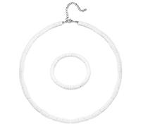 Morfetto Puka Shell Necklace & Bracelet Set - White Seashell & Hawaiian Surfer Design for Men & Women - 16Inch
