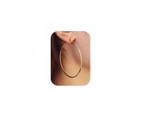 Morfetto Sterling Silver Gold Hoop Earrings - Hypoallergenic S925 Golden Earrings for Women - Lightweight Large Hoop Earring for Sensitive Ear