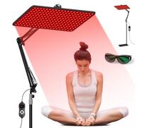 Morfone Advanced Red Light Infrared Lamp for Full Body & Face - 200 LED Tri-Wavelength (660nm, 850nm, 940nm) Large Panel with Adjustable Stand, Protective Glasses for Home Use, Gift for Women Girls
