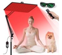 Morfone Red Light Infrared Lamp with Wireless Magnetic Remote - Tri-Wavelength (660nm/850nm/940nm) 200 LED Full Body Panel, Adjustable Stand & Timer for Home Use, Gift for Women, Large with Remote
