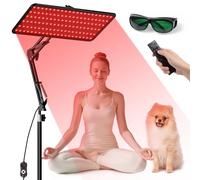 Morfone Red Light Therapy Lamp with Wireless Magnetic Remote - Tri-Wavelength (660nm/850nm/940nm) 120 Beads Full Body Panel, Adjustable Stand & Timer for Home Wellness, Gift for Women