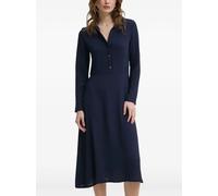 Morgan button-up long-sleeve midi dress - Blue 36