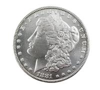 Morgan Dollar 1881 1 Dollar Old Coins Us Coins For Collectors(Gift: One Random eagle rare Coin, Two Coins Received) Individual Coins