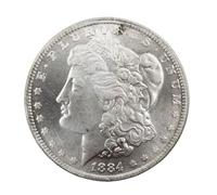 Morgan Dollar 1884 1 Dollar Old Coins Us Coins For Collectors(Gift: One Random eagle rare Coin, Two Coins Received) Individual Coins