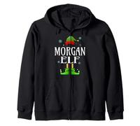 MORGAN Elf Xmas Funny Men's Family Matching Christmas MORGAN Zip Hoodie