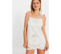 Morgan Embroidered Tunic at Free People in Ivory, Size: Large - female