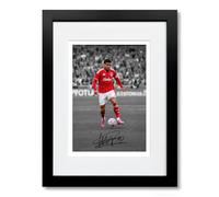 Morgan Gibbs-White Nottingham Forest Signed Photo Poster Print Picture Display Framed Autograph Memorabilia for Football Fans Gift England (A4 Framed & Mounted B+W)