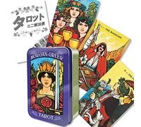 Morgan-Greer Tarot in a Tin, Japanese Instruction Manual Included FLATLAND Genuine Tarot Cards, 78 Cards, Mini Size