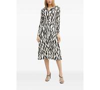 Morgan long-sleeve patterned midi dress - White 34-36-38-40-42