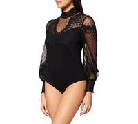 Morgan Long-Sleeved Lace Bodysuit, Black, UK 18-20