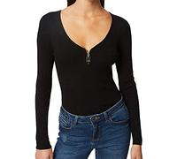 Morgan Long-Sleeved Zip Detail Jumper, Black, UK 18-20