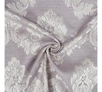 Morgan Luxury Jacquard Floral Damask Curtain Cushion Fabric Roman Blind Material - 3 Metre (300cm x 140cm) (Heather)