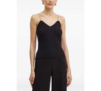 Morgan Musto chain-link strap ribbed-knit top - Black S-M-L