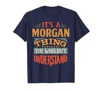 Morgan Name T-Shirt, Men, Navy Blue, X-Large
