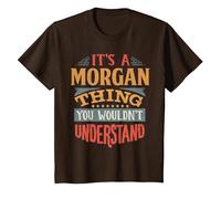Morgan Name T-Shirt, Youth, Brown, Medium