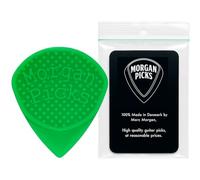 Morgan Picks TT1 Plectrum - Flexible Guitar Pick in Bright Green - Jazz Shaped Guitar Picks with Strong Grip - Guitar Pick for Dynamic Playing - Made in Denmark