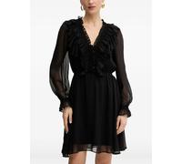 Morgan ruffled long-sleeve mini dress - Black 34-36-40