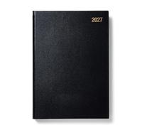 Morgan’s Direct 2027 A4 Diary Day Per Page Black | Hardback Daily Planner Desk Diary | Office, Home Business Organiser | Work, Appointment & Personal Schedule Planner | Full Page Saturday & Sunday