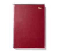 Morgan’s Direct 2027 A4 Diary Day Per Page Burgundy | Hardback Daily Planner Desk Diary | Office, Home Business Organiser | Work, Appointment & Personal Schedule Planner | Full Page Saturday & Sunday