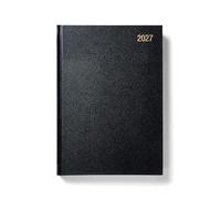 Morgan’s Direct 2027 A5 Diary Day Per Page Black | Hardback Daily Planner Desk Diary | Office, Home Business Organiser | Work, Appointment & Personal Schedule Planner | Full Page Saturday & Sunday